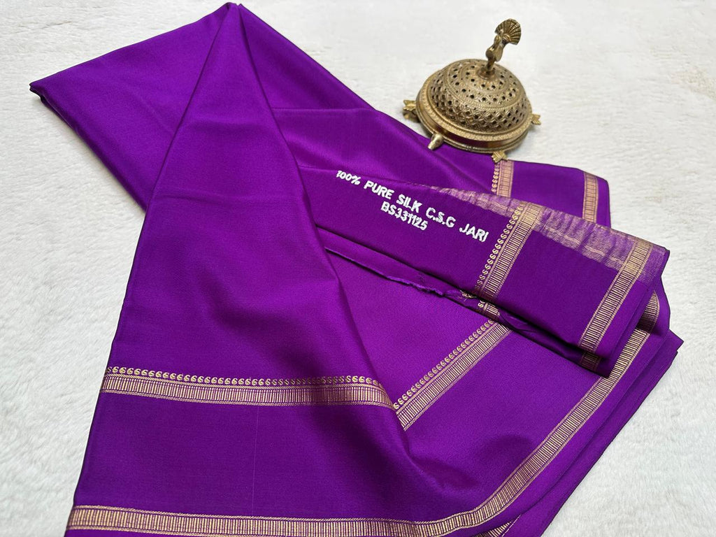 Purple Mysore Crepe Silk Saree | Sashikala