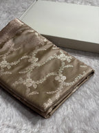 Banarasi Mashru Silk Saree with Floral Scalloped Border & Rupa Sona Motifs