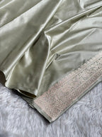 Banarasi Mashru Silk Saree with Floral Scalloped Border & Rupa Sona Motifs